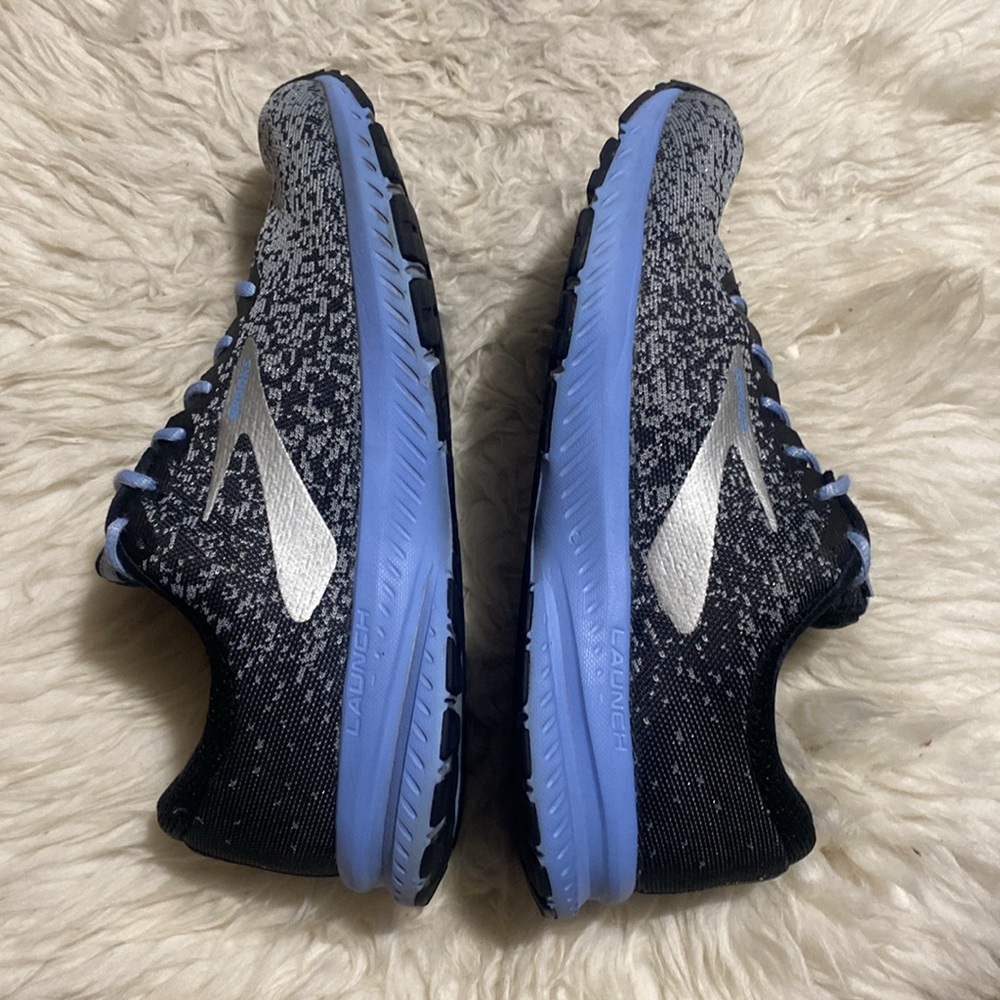 Brooks WOMENS Launch 6 Energize Blue Gray Running Athletic Lace Up Shoes 9.5 - Picture 2 of 10